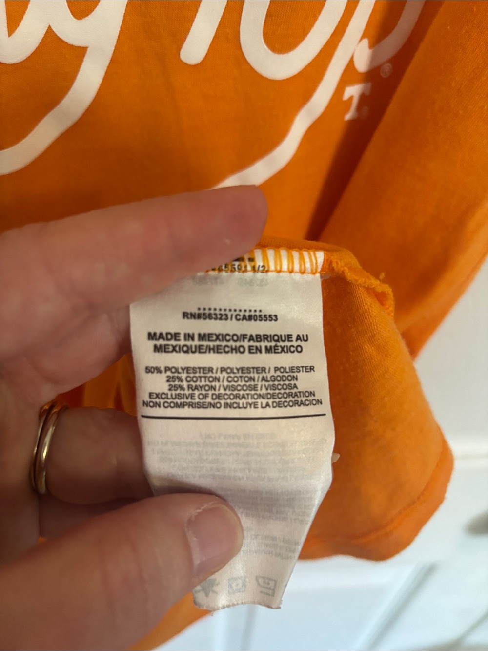 Nike Women's Orange Athletic Cut V-Neck 'Rocky Top' Graphic Tee - Picture 5 of 7